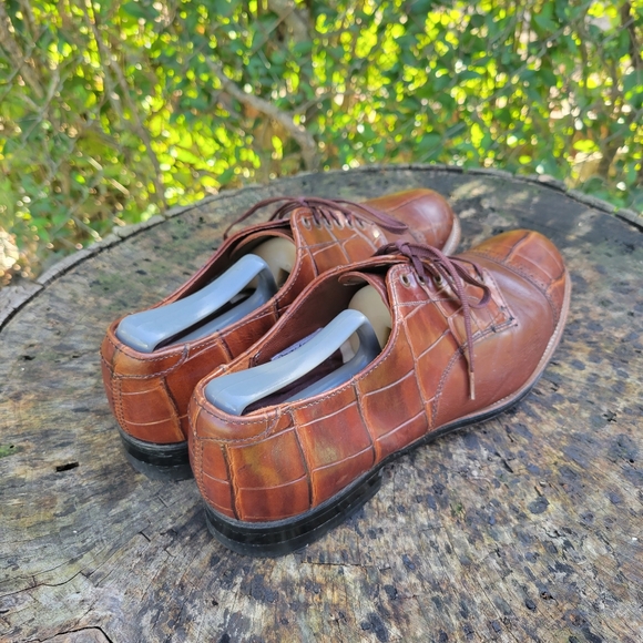 Vintage Stacy Adams Madison Cognac Cap-Toe Oxfords 9 M - Picture 3 of 9